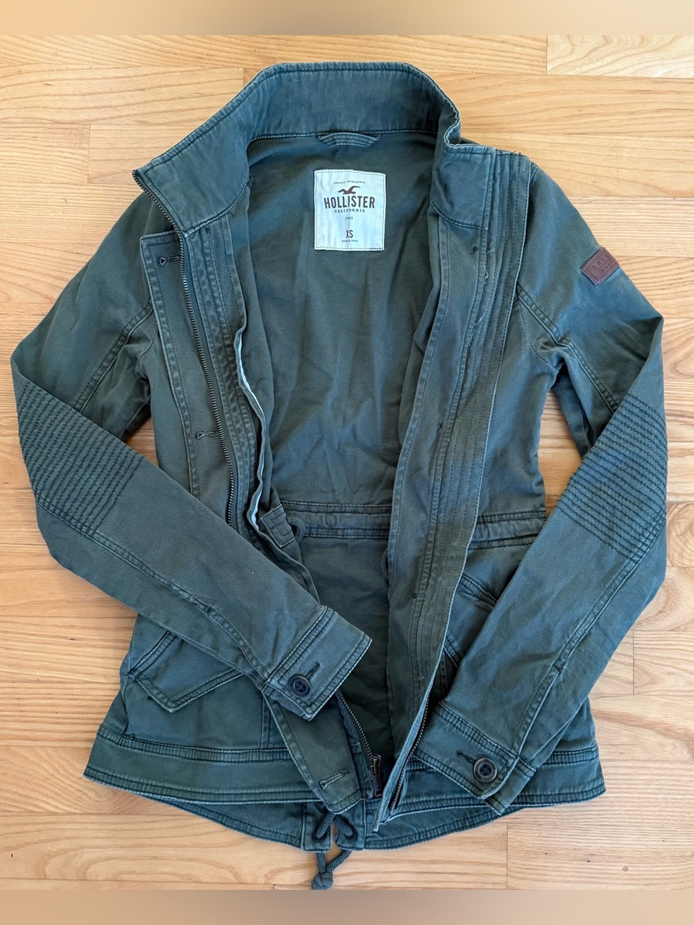 Vtg Y2K Hollister Pacific Merchants Green Military Utility Jacket Bella Swan XS
